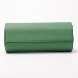 Watch Boxes & Cases Portable Storage Box PU Leather Roll Pouch Collector With Slid In Out Organisers Accessories Green Gift Deli22