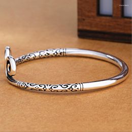 Bangle Sterling Silver Sun Wukong Gold Hoop Open Bracelets & Bangles For Women Fashion Personality Lady Melv22