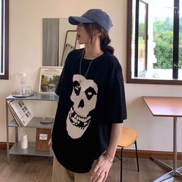 Women's T Shirts Vintage American Street Style Funny Graphic Printed T-shirt Summer Pure Cotton Women's Tee Short Sleeve Round Neck