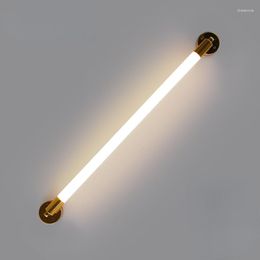 Wall Lamp Modern Color LED Decorative Tube Long Strip Horizontal Vertical Lustres Light 360 Degree Luminous Home