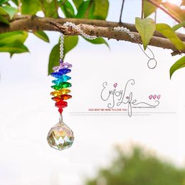 Garden Decorations H D Chakra Crystal Suncatcher Chandelier Ball Prisms Pendant Rainbow Maker Window Hanging Ornament Home Wedding Decor 230626