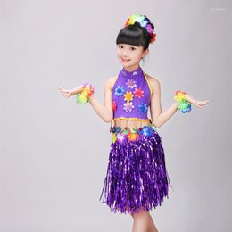 Stage Wear Hawaiian Grass Skirt Kit Hula Mini /top Party Dress Costume Event & Supplies Gift For Girls Belly Dance