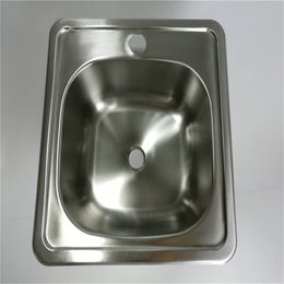 Stainless Steel Hand Wash Basin Sink 380x380x150mm RV Caravan Camper Boat GR-527