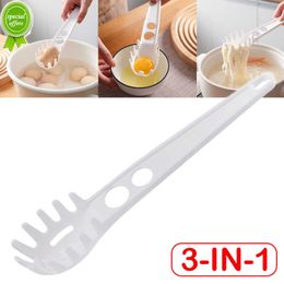 New 3-IN-1 Kitchen Noodle Clip Spoons Egg Yolk Separator Spoons Long Handle Egg Holder Pasta Spaghetti Measure Cooking Scoop