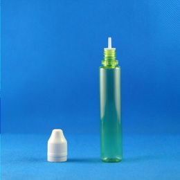 100 Pieces 30ML Plastic Dropper Bottle GREEN Colour Highly transparent With Double Proof Caps Child Safety Thief Safe long nipples Modhc