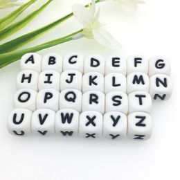 Baby Teethers Toys Kovict 12mm 500pc Silicone Letters Beads Baby Teether Beads Chewing Alphabet Bead For Personalised Name DIY Teething Necklace 230625