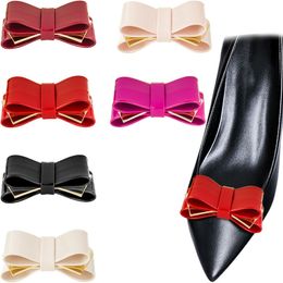 Shoe Parts Accessories 1 Pair Bow Shoe Clips PU Leather Shoe Decoration Women Shoe Embellishment Fashion Pumps Accessories for Women DIY Crafts 230626