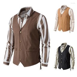 Men's Casual Shirts Men's Vintage Men's Short Vest Halloween Costume 2023 Business Shirt Mediaeval Clothing Korean Fashion Men