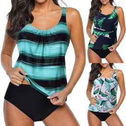 Women's Swimwear Women Fashion Gradient Dazzle Colour Halter Two Pieces Bathing Suit Print Top Swimming Swimsuit Swimdress Tankini