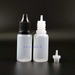 15 ML 100PCS High Quality Plastic Dropper Bottles With Tamper Proof Caps & Tips E juice Squeezable Match thin nipple Ibmwf