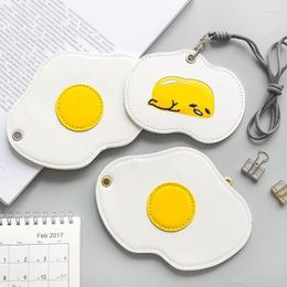 Pendant Necklaces 2023 Est Poached Egg Long Strap Necklace PU Leather Card Case Coin Purse Cute Gift For Girls Students Women