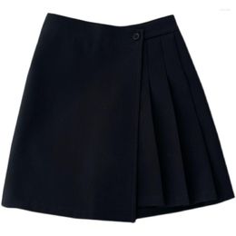 Skirts Irregular Suit Large High Waist A-line Skirt Pleated Short Clothes 2023 Faldas Y2k Woman