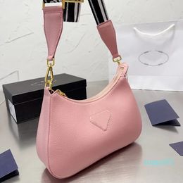 Fashion Shoulder Bag Women Zipper Handbags Cowhide Leather Crossbody Bags Solid Color Hardware Letters Removable Woven Wide Shoulder Straps Clutch Purse