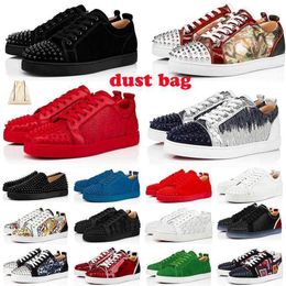2024 Christain Loubotin Red Bottomlies Designer Men Platform Shoes Casual Shoes Loafers Rivets Low Studed Shoe Mens Women Sneakers Trainers E8YD