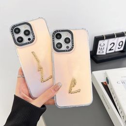 Fashion Brand Designer Cellphone Case Minimalist Luxury Apple 14promax Double-sided Laser Phone Cases Xsmax All Inclusive Acrylic Cover