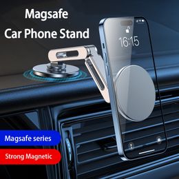 Magsafe 720 Rotate Metal Magnetic Car Phone Holder Foldable Mobile Phone Stand Air Vent Magnet Mount GPS for iphone 12 13 14