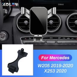 Car Mobile Phone Holder For Mercedes Benz C Class W205 C180 C250 C300 GLC X253 2019 2020 GPS Gravity Bracket Navigation Stand