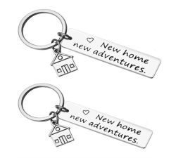 Cute Key Chains Housewarming Gift for Her or Him New Home New Adventures Keychain House Keys Keyring Moving