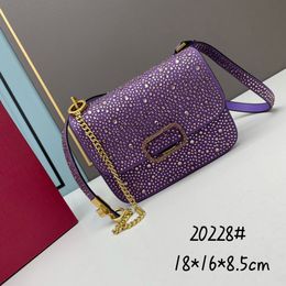 9A designer chain bag Ladies shoulder bag Leather rhinestone Loco handbag Fashion crossbody bag Luxury camera bag High Quality new 2023