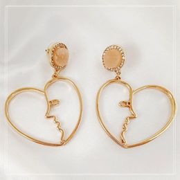 Stud Earrings Fashion Personality Abstract Moon Heart Shape