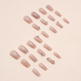 False Nails 24Pcs Fashion Ballerina Elegant Artificial Glossy Nail Extension Women Girls Faux