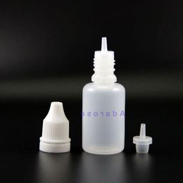 20 ML LDPE Plastic Dropper Bottles With Tamper Proof Caps & Tips Safe e Cig Liquid Squeeze thin nipple 100 pieces per lot Dodeg