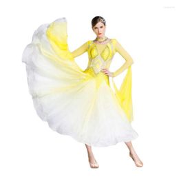 Stage Wear B-18300 China Supplier National Ballroom Dance Competition Dress With Rhinestone Waltz Dresses For Sale