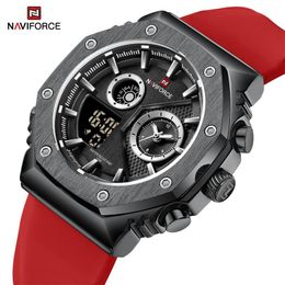 Watches Naviforce Army Military Sport Men's Watch Durable Silicone Strap Waterproof Backlight Lcd Display Male Clock Relogio Masculino