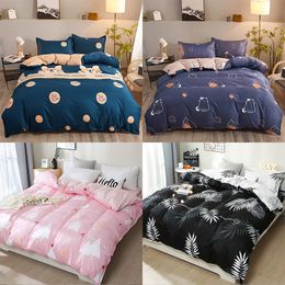 Bedding sets YanYangTian Cartoon Pattern 4Piece Flat Sheet Quilt Cover Pillow Case Family Bed Childrens Set 230625