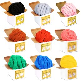 Craft Tools Nonvor 250g Felting Wool Fiber Soft Roving for Needle DIY Felt Materials Supplies Beginner 230625