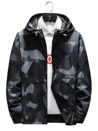 Men's Jackets Camouflage Colour Contrast Sports Casual Breathable Windbreaker Jacket