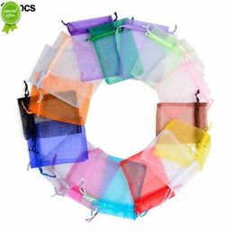 100Pcs/lot Organza Bag Gift Bags 7x9cm Wedding Party Favour Candy Jewellery Pouch Mesh Drawstring Package Pouches Wholesale