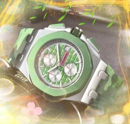 2024 Colourful Rubber Band Mens Watches One Two Three Eyes Designer Clock Automatic Quartz Movement Waterproof Hour auto date Luminous Watch orologio di lusso gifts