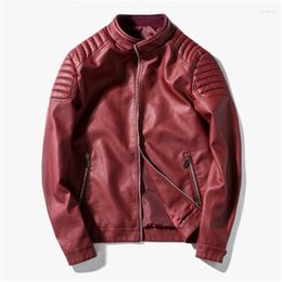 Men's Jackets Waterproof Zipper Men's Fashion Jacket Motorcycle Leather Top Personalized Versatile Clothing Plus Size 4XL