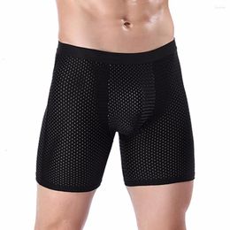 Underpants CHERRY Men's Sexy Polyester Boxers Panties For Though Shorts Bulge Pouch Male Casual Boxer Sous Vetement Homme