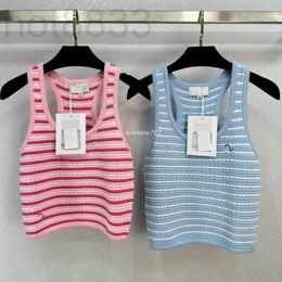 Women's T-shirt Designer Summer Women t Shirts Knits Tee Vest Tops with Letter Embroidery Girls Tencel Crop Stretch Sleeveless Pullover Shirt GPR6