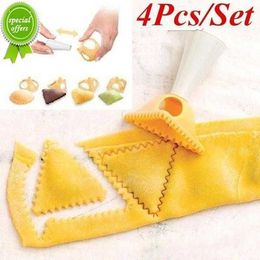 New 4pcs Dumpling Mould Kit Reusable DIY Dough Press Ravioli Cooking Fruit Pie Cookie Mould Set Kitchen Pastry Baking Tools Accessory