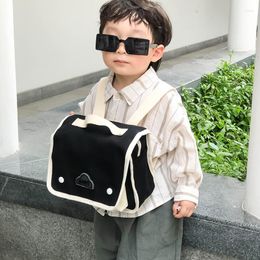 Backpack Boys And Girls Schoolbag 2023 Kindergarten Children's Shoulder Bag Cute Baby Canvas Colour Contrast Go Out Small