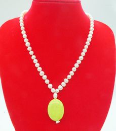 Choker Chokers Girl Necklace Pendant 6-7MMMM Natural Freshwater Pearl And Stone 16&quotChokers