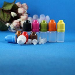 100 Sets 3ml (1/10 oz) Plastic Dropper Bottles CHILD Proof Safe Caps & Tips LDPE Resistance E Vapour Cig Liquid 3 ml Enokr