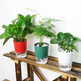 Planters Pots Diri Penyiraman Pot Tanaman Mini Pot Tanaman Sukulen Dalam Ruangan Rumah Taman Pot Bunga Kantor Kebun Persediaan
