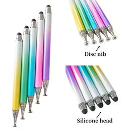 2in1 Gradient Screen Stylus Pens For Iphone 15 14 Plus 13 Huawei P60 Samsung S23 S22 A54 A34 M54 LG Stylo6 Ipad 12 Table PC Bling Fiber Suitable For Capacitive Touch Pen