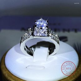 Cluster Rings 925 Silver Simulation Diamond Heart Arrow Ring Female European And American Fashion Full Engagement