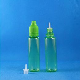 25ML PET Dropper Bottle Green Color With Double Proof Caps Highly transparent Child Proof Tamper Safe Squeezable Bottles 100PCS Gfvib