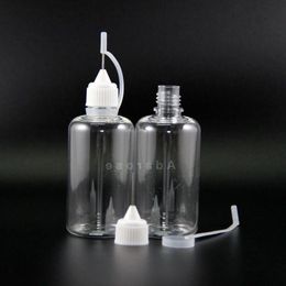 50ML 100PCS PET Dropper bottle Metal Needle Tip Needle Cap High transparent dropper bottles Squeeze Vapour E cig Ikcva