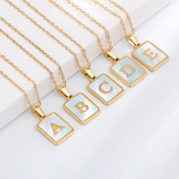 designer pendant necklace geometric letter chain Gold Plated Luxury Fashion Stainless Steel Letter custom pendant necklace lover chains necklace Jewellery charm