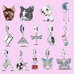 925 sterling silver charms for Jewellery making for pandora beads Swallow Butterfly Bear Series charm set Pendant