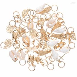 Hair Clips 50 Pcs Shell Hands Star Conch Snowflake Charms Rings Pendant Set Clip Headband DIY Jewellery Accessories