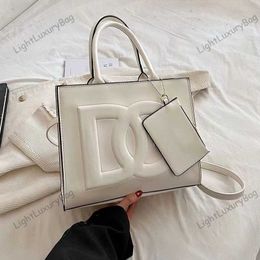 Designer White Leather Handbag New Arrival Large Capacity Tote Bags Luxury Shopping Shoulder G Bag Fashion Wallet Women Men Classic Female Purse