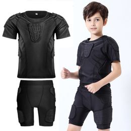 Other Sporting Goods Children Football Compression Shirt Shorts With Pads Short Sleeve Kids Youth Goalkeeper Padded Protective For Soccer Baseball 230625